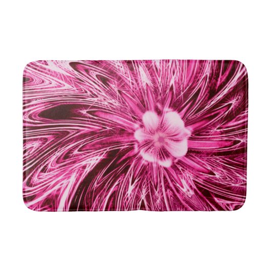 Bath Mat Abstrakt Lines Lila Blume Badematte (Vorderseite)