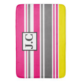 Bath Mat - Beach Hut Streifen Hot Pink anpassen Badematte (Vorderseite Vertikal)