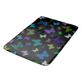 Bath Mat/Black mit Schmetterlingen Badematte (Schrägansicht)