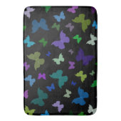 Bath Mat/Black mit Schmetterlingen Badematte (Vorderseite Vertikal)
