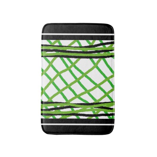 Bath Mat Black und Green Weave Badematte (Vorderseite Vertikal)