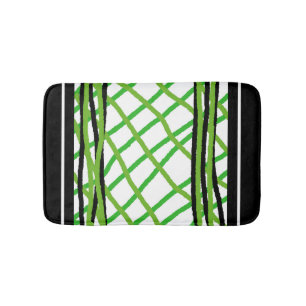 Bath Mat Black und Green Weave Badematte