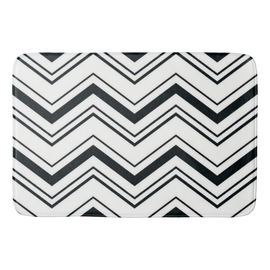 Bath Mat/Black/White Zig Zags Badematte (Vorderseite)