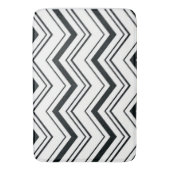 Bath Mat/Black/White Zig Zags Badematte (Vorderseite Vertikal)