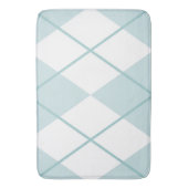 Bath Mat/Blau und Weiß Kariertes Diamantmuster Badematte (Vorderseite Vertikal)
