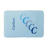 Bath Mat - Blauer Name und erste Schritte Badematte (Vorderseite)