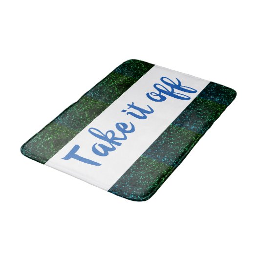 Bath Mat / Blue Green Sparkone Badematte (Schrägansicht)