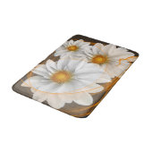 Bath Mat Blume Weiße Orange Badematte (Schrägansicht)
