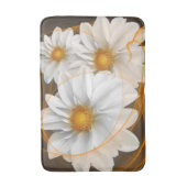 Bath Mat Blume Weiße Orange Badematte (Vorderseite Vertikal)