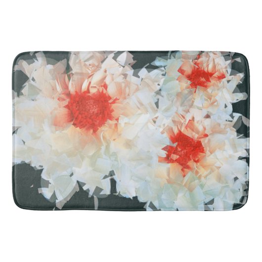 Bath Mat Blume White Black Cubist Badematte (Vorderseite)