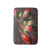 Bath Mat Blüte rot und dunkel Badematte (Vorderseite Vertikal)