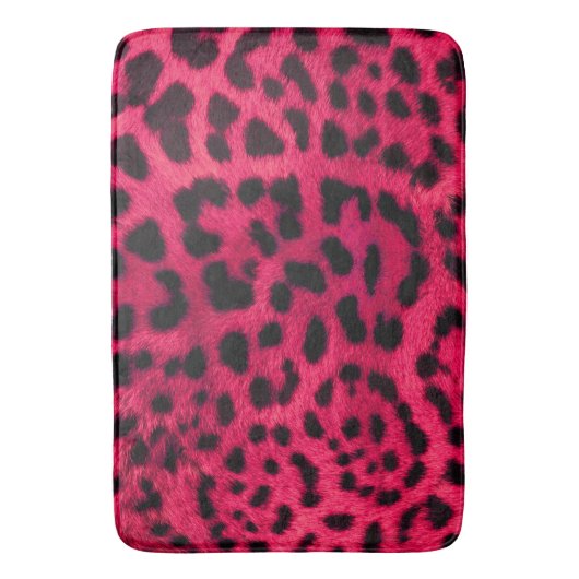 Bath Mat/Cheetah Print-Hot Pink Badematte (Vorderseite Vertikal)