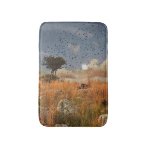 Bath Mat einsame Bäume und Vögel Badematte