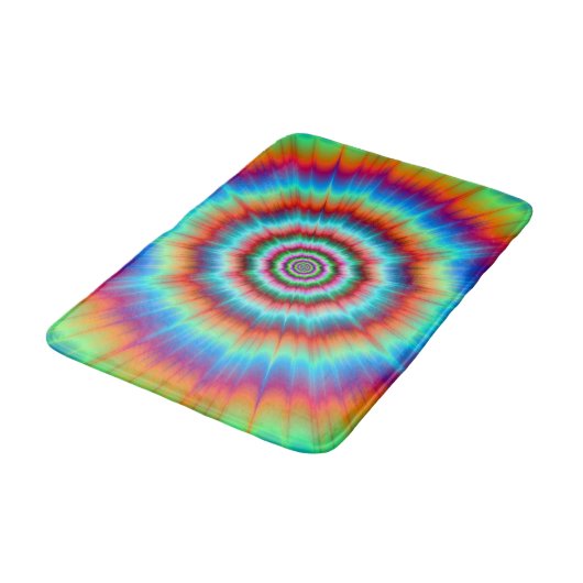 Bath Mat Explosion in Blau und Orange Badematte (Schrägansicht)