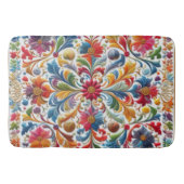 Bath Mat farbenfroh rotes Blumendesign Badematte (Vorderseite)