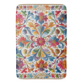 Bath Mat farbenfroh rotes Blumendesign Badematte (Vorderseite Vertikal)