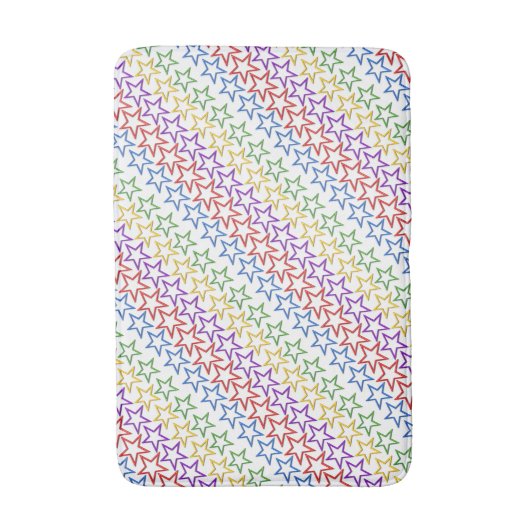 Bath Mat - Farbige Sterne Badematte (Vorderseite Vertikal)