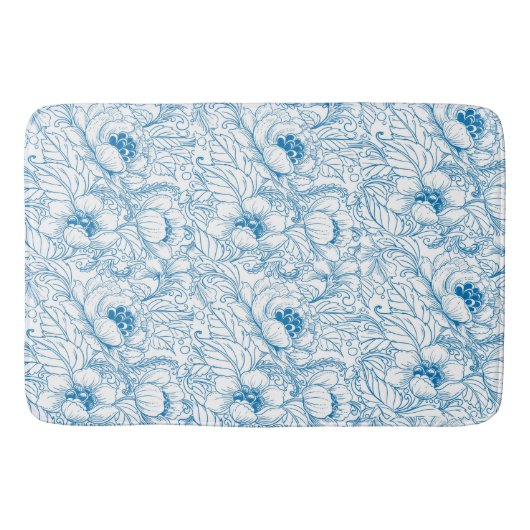 Bath Mat Floral Blue Badematte (Vorderseite)