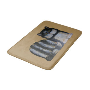 Bath Mat - Fluffe schwarze und weiße Tablette Badematte
