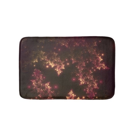 Bath Mat Fraktal Blätter Red Glow Badematte (Vorderseite)