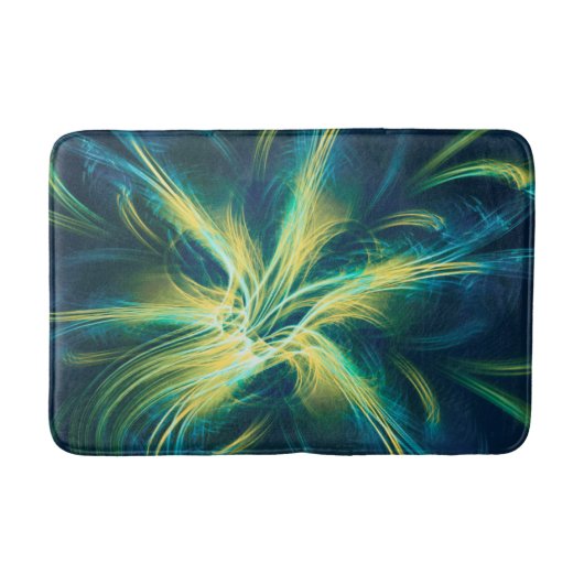 Bath Mat Fraktal Blume Blaue Palette Badematte (Vorderseite)