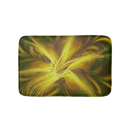 Bath Mat Fraktal Blume Gelbe Palette Badematte (Vorderseite)