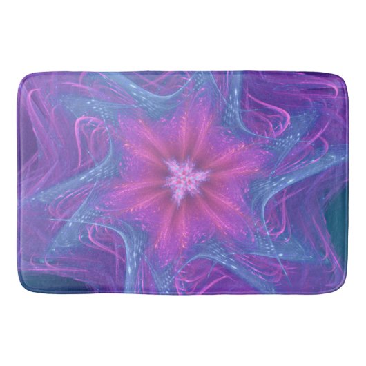 Bath Mat Fraktal Delikate Cyan Palette Badematte (Vorderseite)