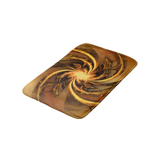 Bath Mat Fraktal gefleckt gelb Badematte (Schrägansicht)