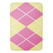 Bath Mat/Gelb/Rosa Kariertes Diamantmuster Badematte (Vorderseite Vertikal)