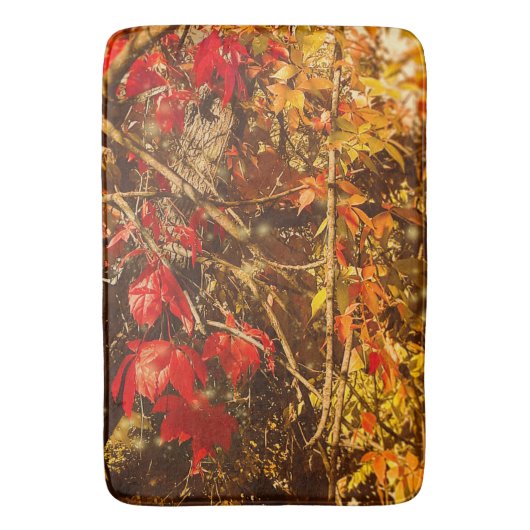 Bath Mat Herbst Rote Gelbe Reben Badematte (Vorderseite Vertikal)