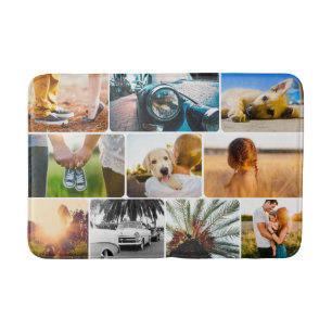 Bath Mat Ihr 10 Foto gerundete Collage weiß Badematte