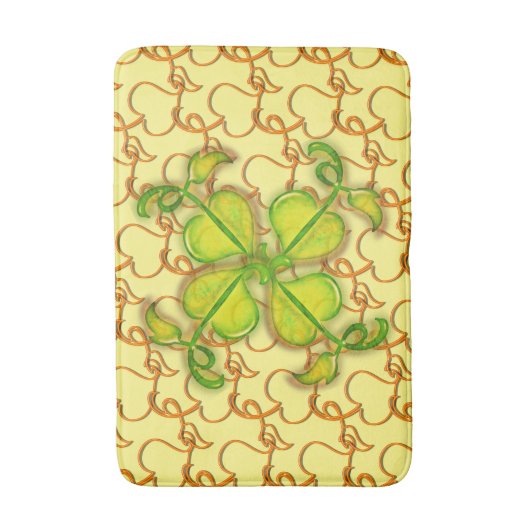 Bath Mat - Ivy Blätter auf Gelb Badematte (Vorderseite Vertikal)