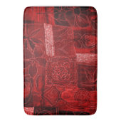 Bath Mat Large Red Floral Print Patchwork Badematte (Vorderseite Vertikal)