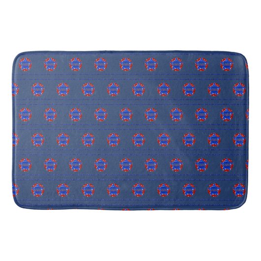 Bath Mat, Large, USA Design in Red, White, Blue Badematte (Vorderseite)
