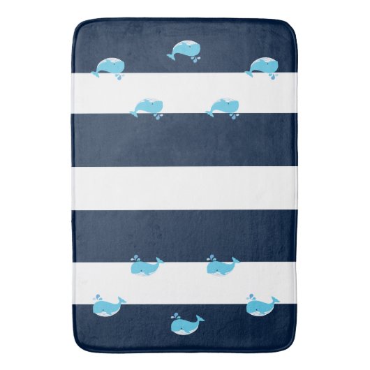Bath Mat - Light Blue Whale Badematte (Vorderseite Vertikal)