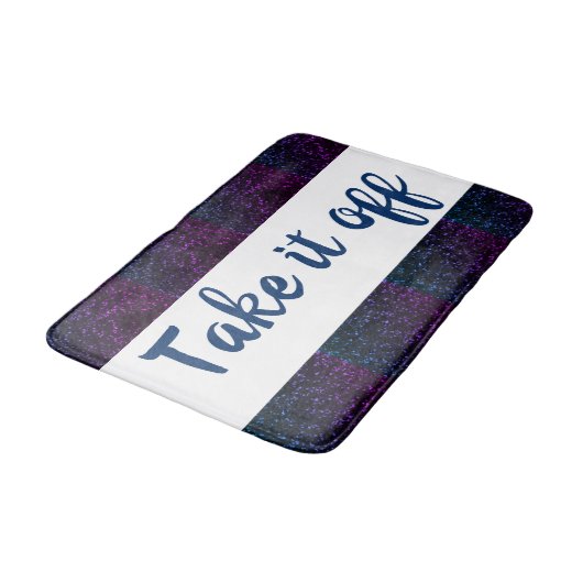 Bath Mat mit Lila Sparkle Trimm abnehmen Badematte (Schrägansicht)