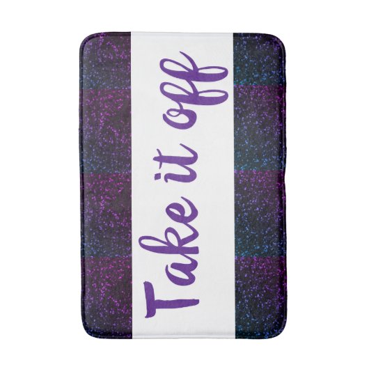 Bath Mat mit Lila Sparkle Trimm abnehmen Badematte (Vorderseite Vertikal)