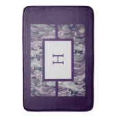 Bath Mat No.2 Lila&Gray Fluid Swirl PERSONALISIERE Badematte (Vorderseite Vertikal)