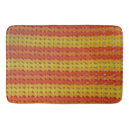 Bath Mat - Orange afghanisches Muster Badematte (Vorderseite)