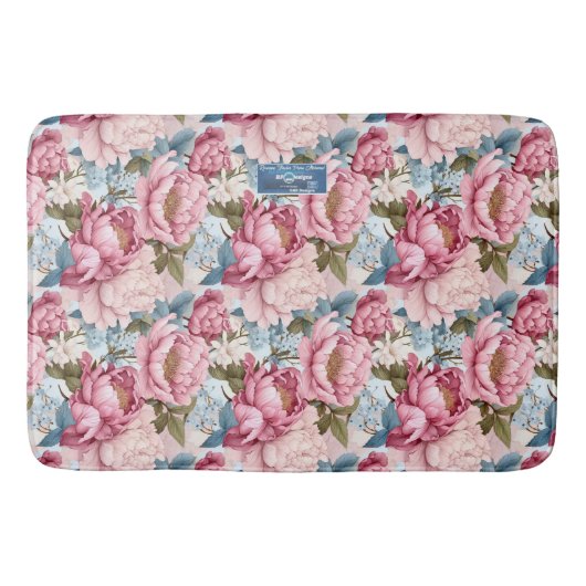 Bath Mat (Peony Bliss) RFPMDesign ©️ 2024 Badematte (Vorderseite)