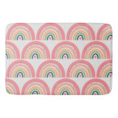 Bath Mat - Pink Rainbow Polka Dots Badematte (Vorderseite)
