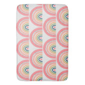 Bath Mat - Pink Rainbow Polka Dots Badematte (Vorderseite Vertikal)