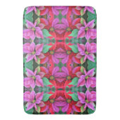 Bath Mat Pink & Red Poinsettias Badematte (Vorderseite Vertikal)
