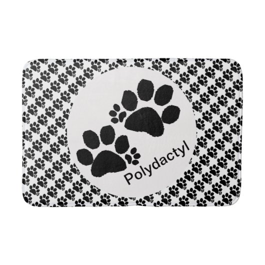 Bath Mat - Polydactyl Paw Prints Badematte (Vorderseite)