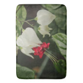 Bath Mat Red White Green Blume Badematte (Vorderseite Vertikal)