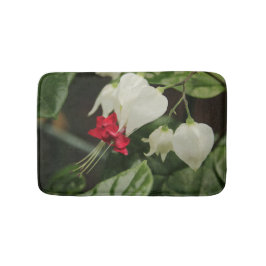 Bath Mat Red White Green Blume Badematte
