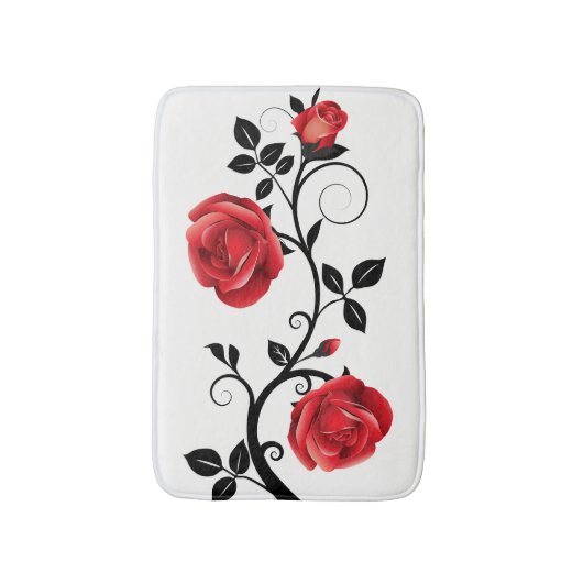 Bath Mat-Rote Rose Badematte (Vorderseite Vertikal)