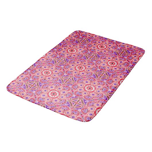 Bath Mat roter Böhm abstrakt Badematte (Schrägansicht)