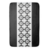 Bath Mat/Schwarz/Weiß-Blütenformen Badematte (Vorderseite Vertikal)