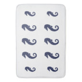 Bath Mat - Sea Horses (Navy Blue) Badematte (Vorderseite Vertikal)